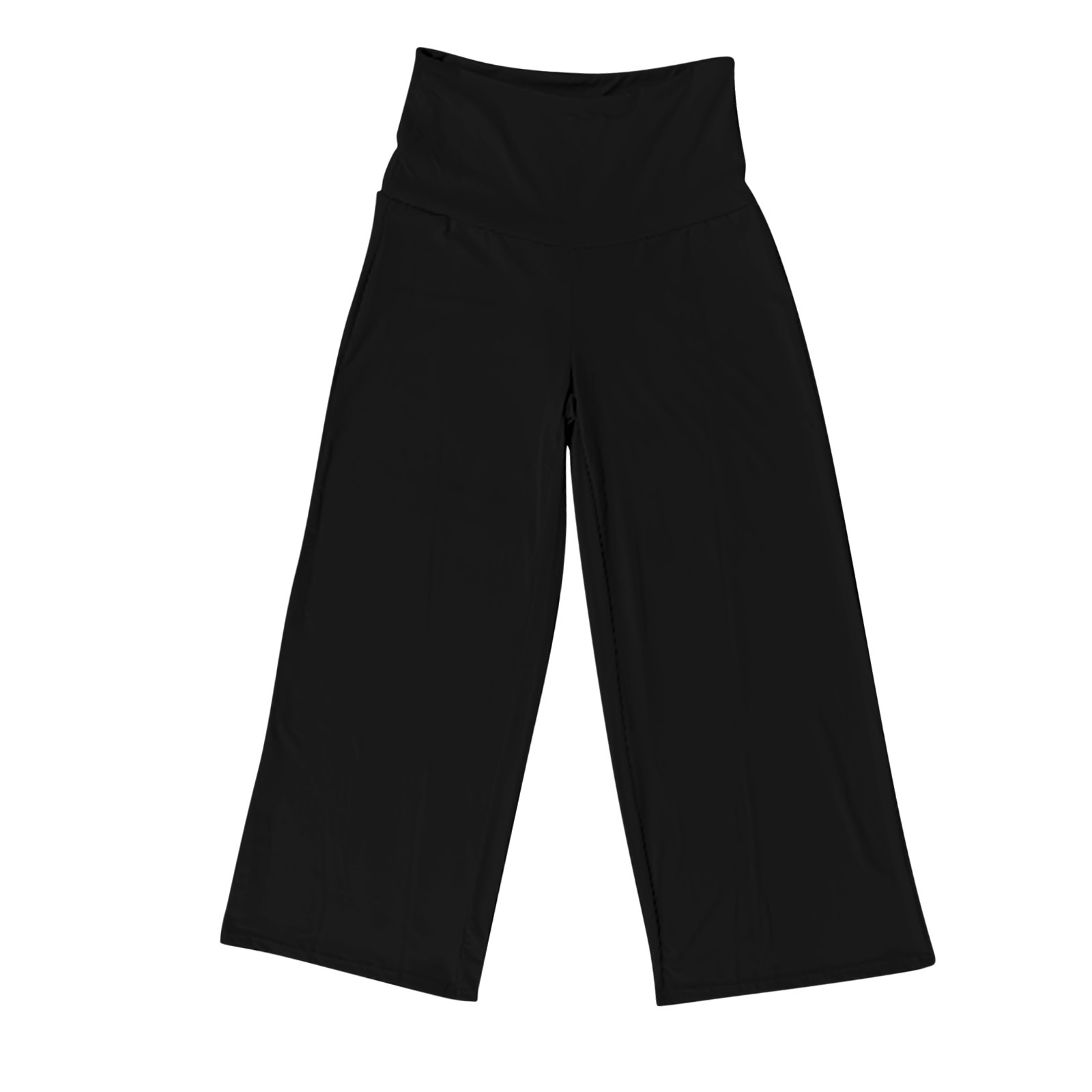 thumbnail image 4 of Pantalones de cintura alta y pierna ancha para mujer: elásticos, informales/para el trabajo/yoga, tejido de punto, para todas las estaciones, color liso, lavables a máquina/a mano, tallas S-XL., 4 of 4